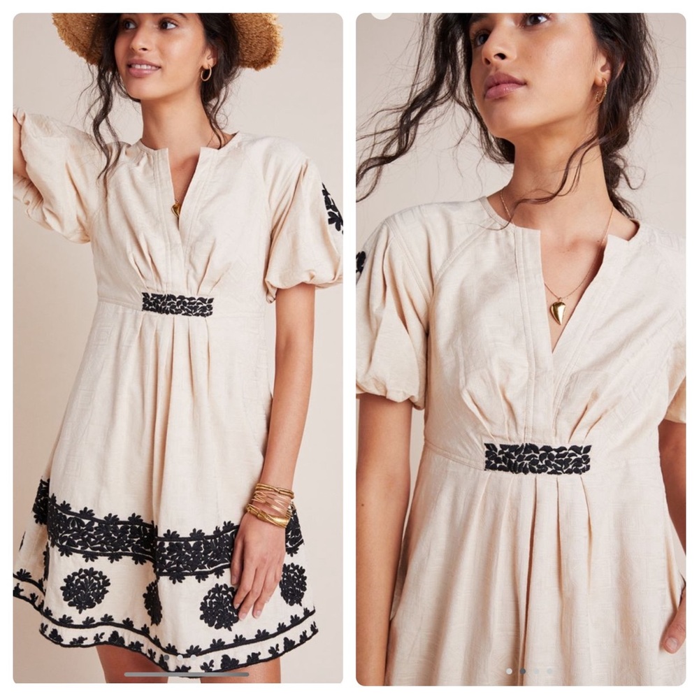 Anthropologie orla embroidered mini dress